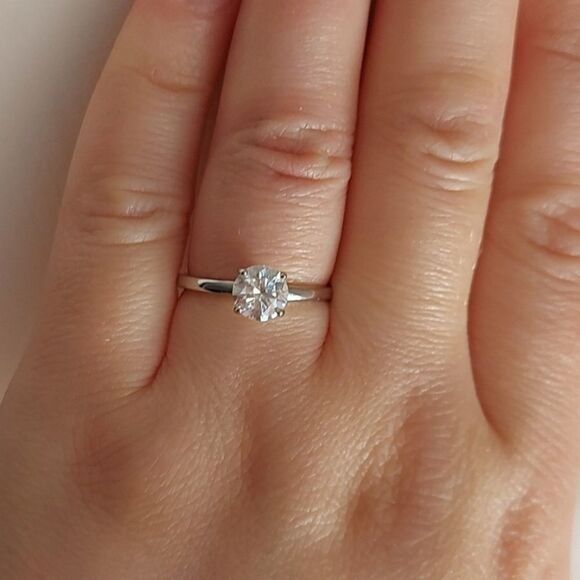 1 Carat Moissanite Sterling Silver Ring - Picture 7 of 16